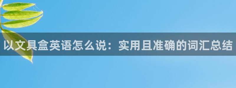 彩名堂免费计划下载：以文具盒英语怎么说：